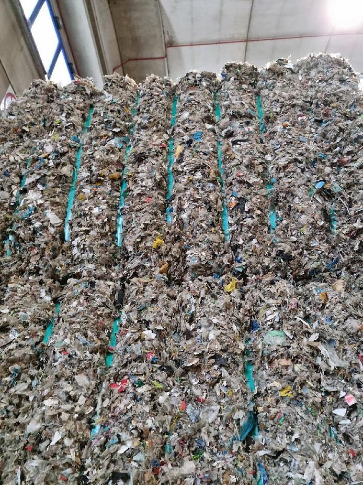 Processed substitute fuel material in the storage yard