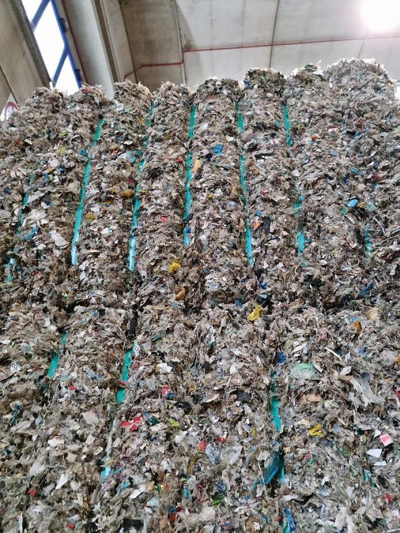 Processed substitute fuel material in the storage yard